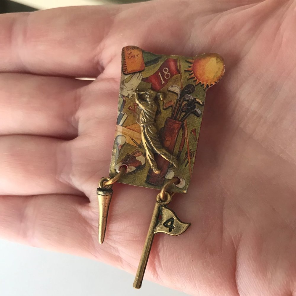 Golfer Pin Brooch Handmade Golf Vintage Golf Mom